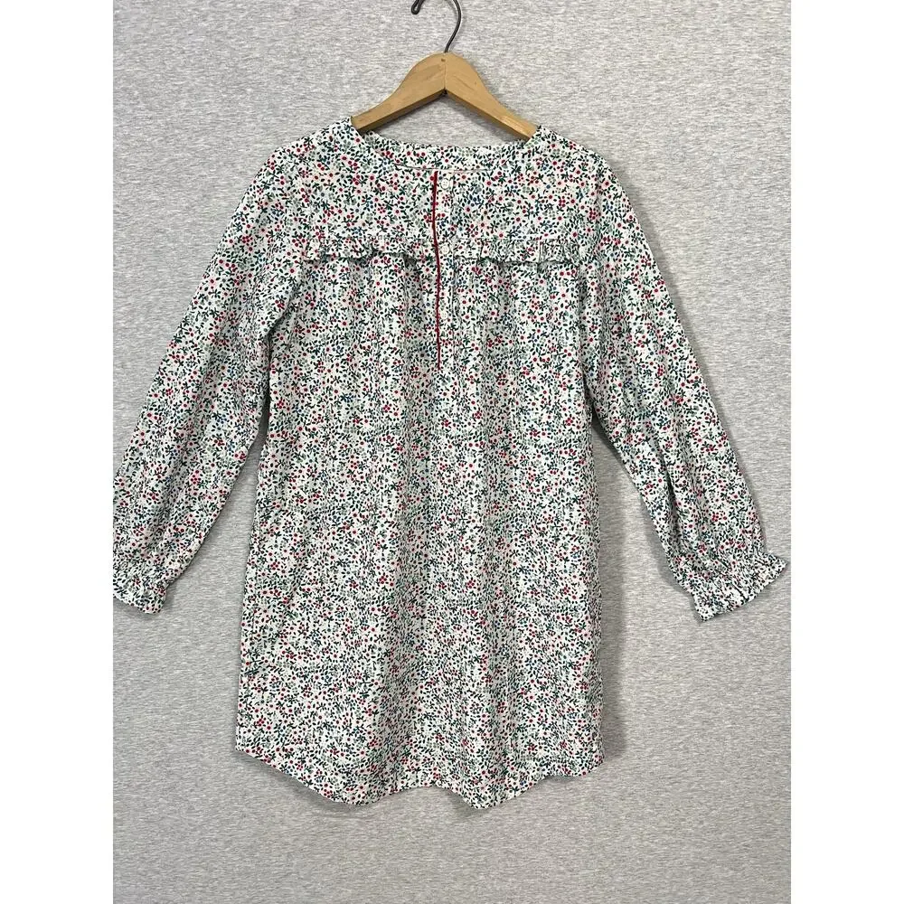 Crewcuts Sleepwear Nightgown Girls XL 12-14 White Floral Button Front Ruffle‎ PJ